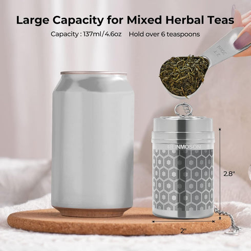 Reinmoson Large Tea Infuser for Loose Tea & Spice Infuser, Extra Fine Mesh Tea Strainers, 304 Stainless Steel Steeper
