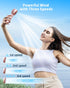 Handheld Fan with Wireless Charging Base, 3 Speeds Portable Fan with Digital Display, 2000mAh Battery Operated (Pink)