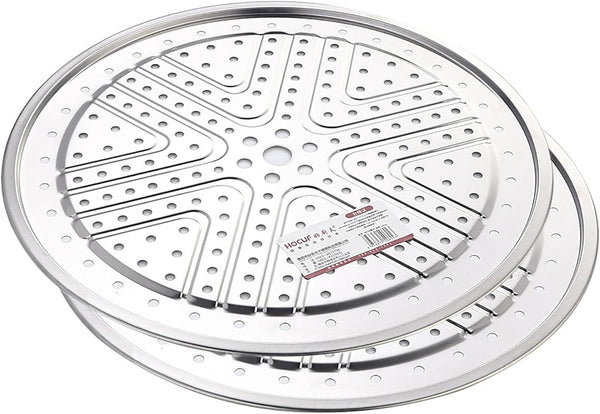 Steaming Plate, 2 Pack 10 Inch Round Food Grade Stainless Steel Steamer Plate for Food Steaming in Kitchen and Outdoors