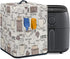Dust-Proof Air Fryer Cover, Kitchen Small Appliance Cover with Top Handle and Pockets, Washable, Coffee Beige White