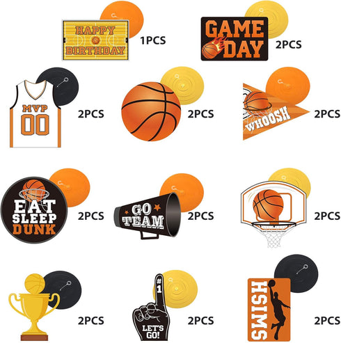 Sumind 30CT Basketball Party Decorations - Sports Themed Hanging Swirl Cutouts, Favors Supplies for Teenagers Birthday