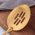 Slotted Spoon, Gold, 14.69 inch Long Handle Cooking Utensil Kitchen Tool by BUY THINGS!