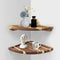 wyzqyam Floating Corner Shelve, 10 Inch Acacia Wood Corner Shelf Set of 2,