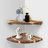 wyzqyam Floating Corner Shelve, 10 Inch Acacia Wood Corner Shelf Set of 2,