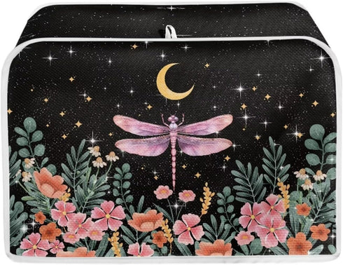 Dragonfly Moon Toaster Cover, Waterproof Bread Toaster Cover for Most 2 Slice Toasters, Kitchen Accessories