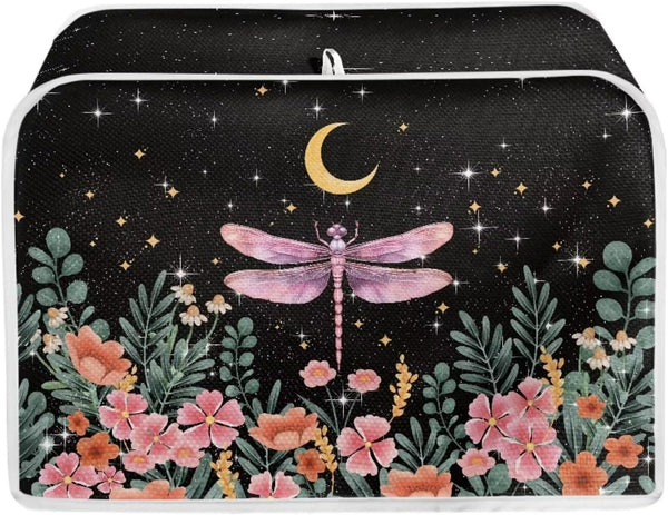 Dragonfly Moon Toaster Cover, Waterproof Bread Toaster Cover for Most 2 Slice Toasters, Kitchen Accessories