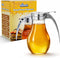 EHOMEA2Z Glass Honey Dispenser, 14 oz Syrup Dispenser with Metal Top, Maple Syrup