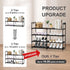 DYJIEKAI 2 4 16-20 Closet, Rows Tier Shoe Rack, Black Metal Stackable Shoe Shelf with Multifunctional Hooks, Hold