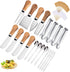 Cheese Knives Set with Wooden Handle, Mini Serving Tongs, Spoons, Forks for Party and Christmas