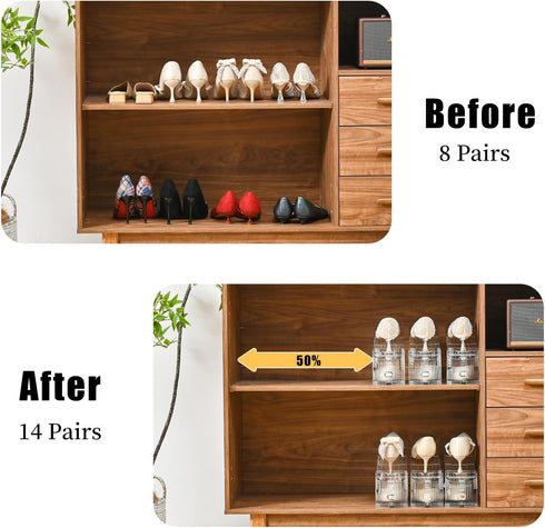 Organizer15Pack Shoe Slots Shoe Stackers for a Pair of Shoes,Adjustable Shoe Rack with Three LevelsShoe Storage Shoe