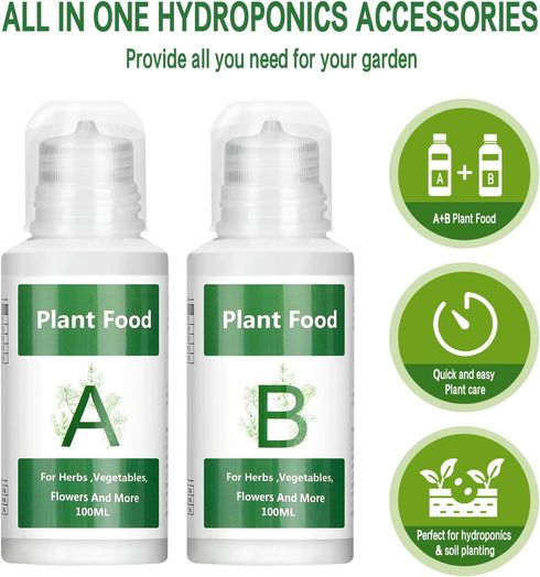 CONNOVA 800ML Hydroponic Nutrients, Hydroponic Plant Nutrients A and B, Universal A&B Indoor Plant Nutrients for Lush