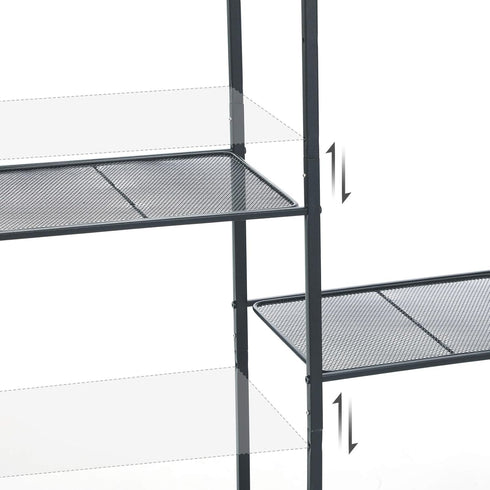 3-Tier UBSC33BK SONGMICS Storage Rack, Bathroom Shelf, Extendable Plant Stand with Adjustable Shelf, for Bathroom