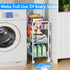 3 4 OVICAR Mesh Wire Tier Rolling Cart, Kitchen Storage Utility Cart, Multifunction Basket Stand for Bathroom, Full