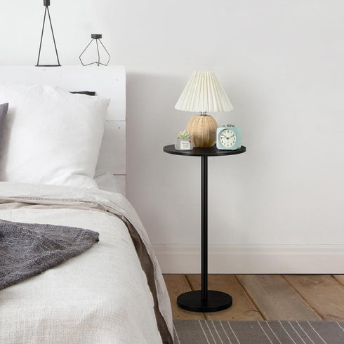 Vrisa Drink Table for Small Spaces Round Pedestal Small Modern Martini End Table Accent Side Table for Living Room