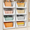 SNSLXH 5 Pack Stackable Closet Storage Basket, Multifunctional & Foldable Closet Organizer