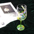 NymphFable Hand Painted 15 oz Wine Glass, Colorful Dragonfly Flower Artisan Gift for Birthdays, Weddings, Valentine's