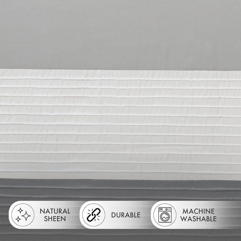 Madison Park Window Curtain Single Panel, Faux Silk, Room Darkening for Living Room and Bedroom, 84"L x 50"W, Grey