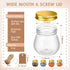 50 4 oz Yungyan Pcs Small Jars with Lids, Clear Mini Mason Jars Plastic Containers with Lids and Tags Mini Jelly