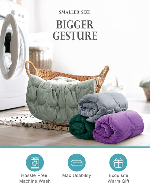 Weighted Lap Blanket 7lbs, Cozy Luxury Crystal Velvet Weighted Blanket for Adults, Small for Relaxation, Sleeping, 29"