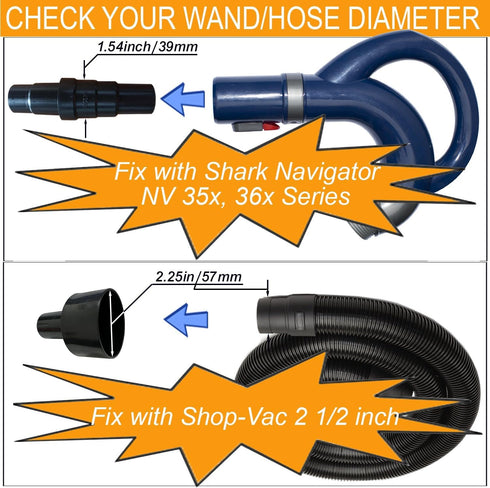 Turbo Brush Head with 1 1/4-Inch Connection, Vacuum Hose Adapter Kit for Easy Pet Hair Removal