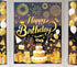 Whaline 134Pcs Birthday Window Clings, Gold Yellow Decals for Birthday Party Home School Decorations