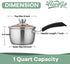 Herogo 1 Quart Saucepan with Lid, 18/10 Stainless Steel Small Sauce Pan Pot, 1Qt Saucepan for Gas Electric Stove Top Camping, Healthy & Rust Free by Herogo