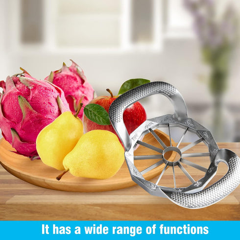 12-Blade Apple Slicer, HEAVY DUTY Apple Corer, Stainless Steel Apple Cutter Divider Pitter Sturdy and Sharp