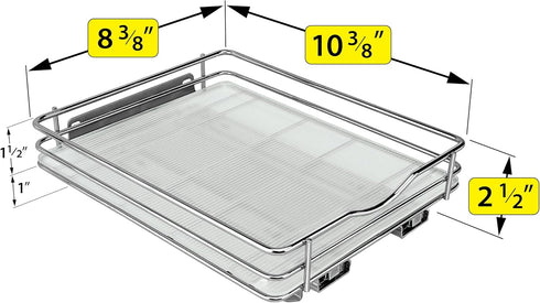 8-3/8 inch 1 LYNK PROFESSIONAL Pull Out Spice Organization for Cabinets - Wide Spice Rack for Inside Cabinets, Slide