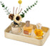 GORESE Gold Perfume Tray, Decorative PU Leather Jewelry Tray for Dresser and
