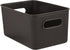 Superio Ribbed Collection - Decorative Plastic Lidded Home Storage Bins Organizer Baskets, Medium Brown (1 Pack - 5 Liter) Stackable Container Box, for Organizing Closet Shelves Drawer Shelf by Superio