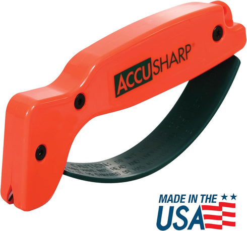 AccuSharp Knife Sharpener, Ergonomic Handle, Compact & Easy to Use, Blaze Orange