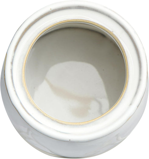 Creative Co-Op White Stoneware Sugar Pot with Lid