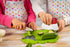 Kuhn Rikon Kinderkitchen Kids Cutting Set, 2 Pieces, Green/Black/Red | Sheep Cutting Board & Cat Knife