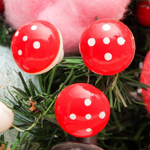 BESTOYARD 12PCS Mini Foam Mushroom Figurines for Garden Ornament, Bonsai Micro Landscape Decor, Red