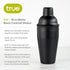 True Ash Stainless Steel Cocktail Shaker - 18 oz for Cold Brew Cocktails, Home Bar Accessories, Matte Black