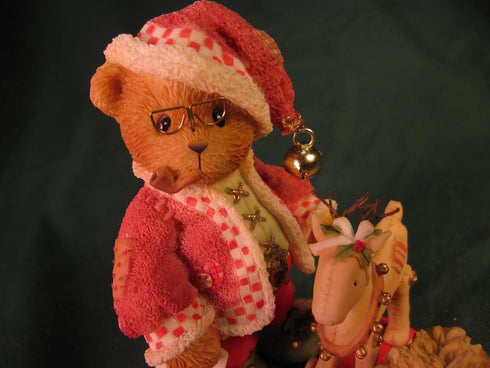 Cherished Teddies Wendall Santa Claus Figurine, Red