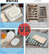 WUCYLKA (1 Pack) Ceramic Marble Pattern Soap Dish, Textured Raised Soap Saver Tray for Shower Bathroom Kitchen Sink