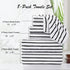 8 Set Sheet-2 Towels,2 Towels,4 Oliven Pcs Black White Cabana Stripe Large Bath Towel Oversize Bath Bathroom Hand