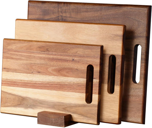 YSTKC Acacia Wood Cutting Boards Set of 3 PCS for Kitchen, Large