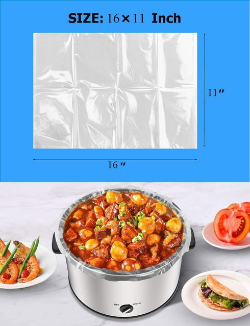 Small Size Slow Cooker Liners, Disposable Cooking Bags for 1QT to 3QT Oval & Round Pots (16 Count)