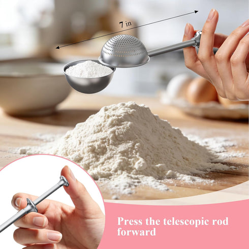 Frapkom Set, (4 Set) Biscuit Cutter Stainless Steel Flour Sifter, Pastry Cutter, Pastry Scraper and Dough Blender