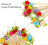 Minisland Multicolor Rose Flower Cocktail Picks, 4.7 Inch Long Bamboo Toothpicks for Appetizers, 100 Counts - MSL129