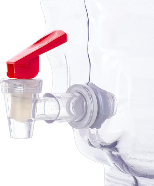 CHAMPS 5 Gallon Vitrolero Water Dispenser, BPA-Free Plastic Beverage Dispenser for Juice, Iced Teas, Red Spout