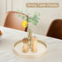 12" GORESE Gold Decorative Coffee Table Tray, PU Leather Round Trays for Home Decor, Table Centerpiece for Living Room