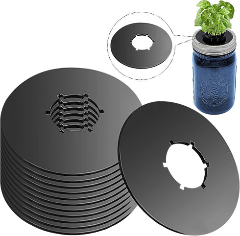 12PCS Kratky Lids for Wide Mouth Hydroponic Mason Jars, Hydroponic Lids with Hole for Aerogardens Pods