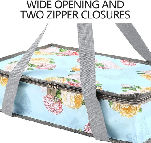 QEES Casserole Carrier, Insulated Food Carrier for Hot or Cold Food, Pie Carrier with Lid and Carrying Case for Travel