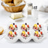 4 Pack 24 Countertop DEAYOU Cups Egg Tray Holders, Porcelain Egg Container for Fridge, Ceramic Eggs Keeper Storage