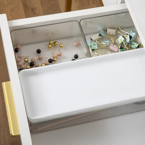 Martha Stewart Clear Plastic Stackable Storage Boxes - Grady with White Plastic Lids, Set of 3