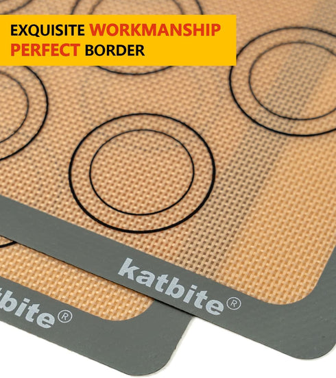 Macaron Silicone Baking Mats, Katbite Silicone Macaroons Baking Mat Set of 2, Reusable & Nonstick Bakeware