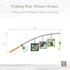 4x4 Young's Inc Wood Fishing Pole Triple Photo Frame Rustic Lake House Wall Fish Decor with Hanging Frames, Lodge